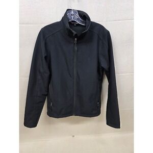 Port Authority Black Soft Shell Jacket Full Zip Fleece Lined XS J790